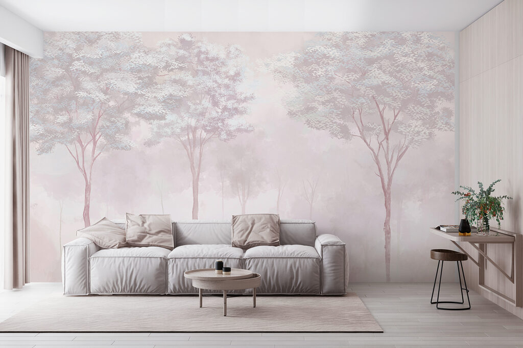 Mistig bos met bomen — interieur 3