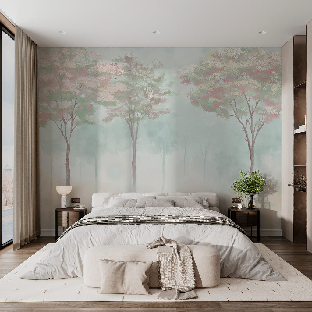 Bomen boven een pastelwaas — interieur 2