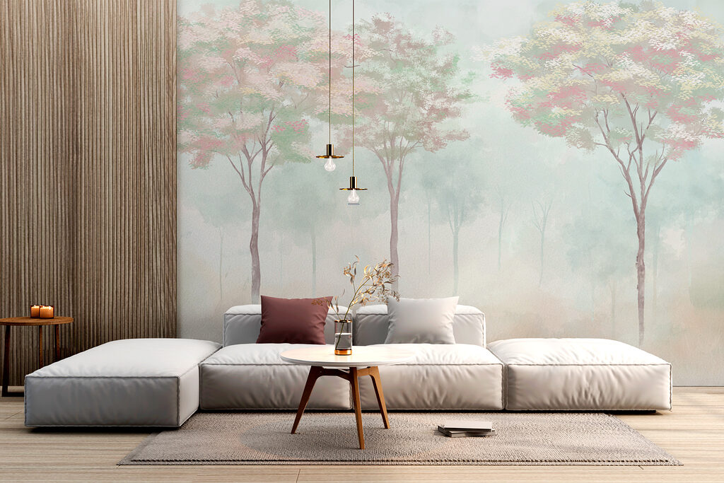 Bomen boven een pastelwaas — interieur 3