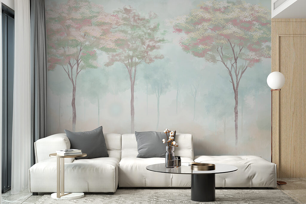 Bomen boven een pastelwaas — interieur 4