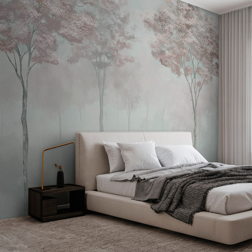 Mistig bos met bomen — interieur 1