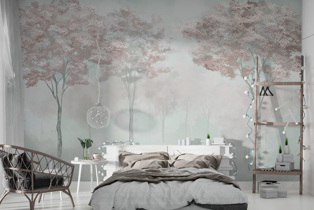Mistig bos met bomen — interieur 3