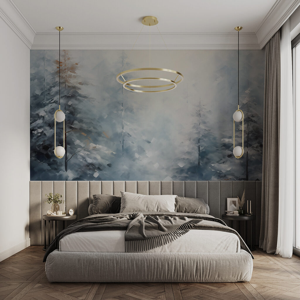 Dennen in koude penseelnevel — interieur 1