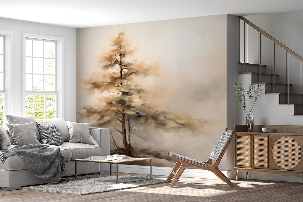 Eenzame boom, warme nevel — interieur 2