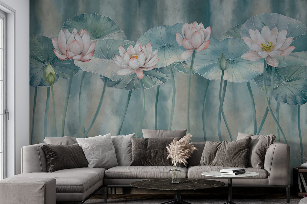 Lotussen op gebogen stelen — interieur 3