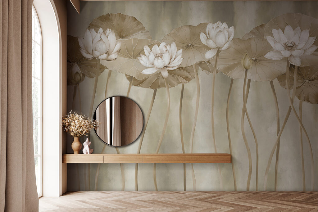 Lotussen op gebogen stelen — interieur 1