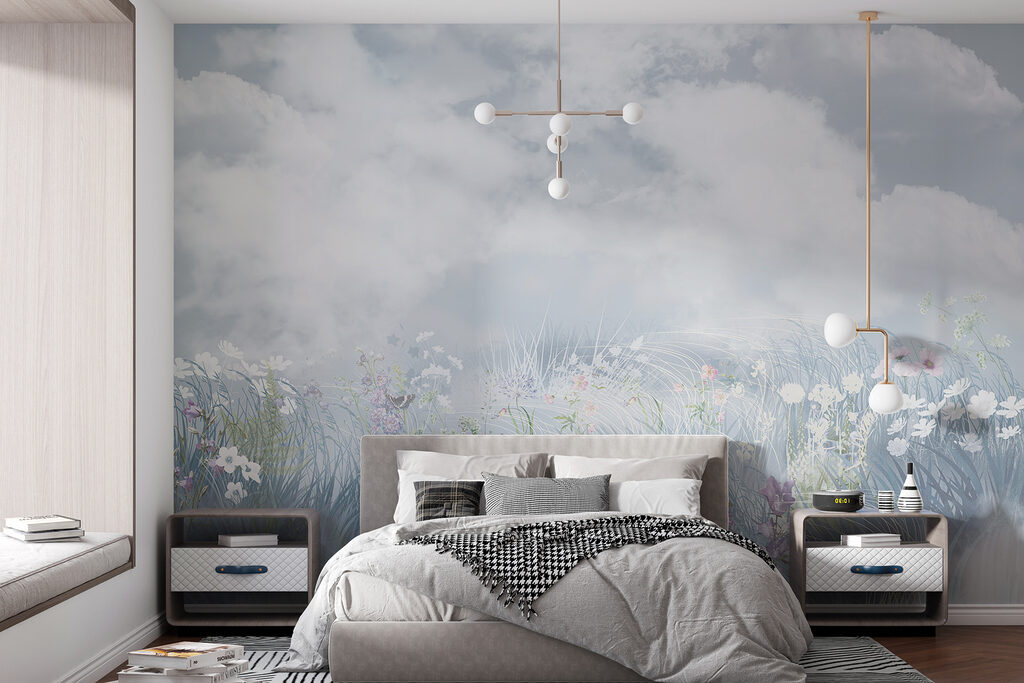 Bloemenweide onder bleke wolken — interieur 2