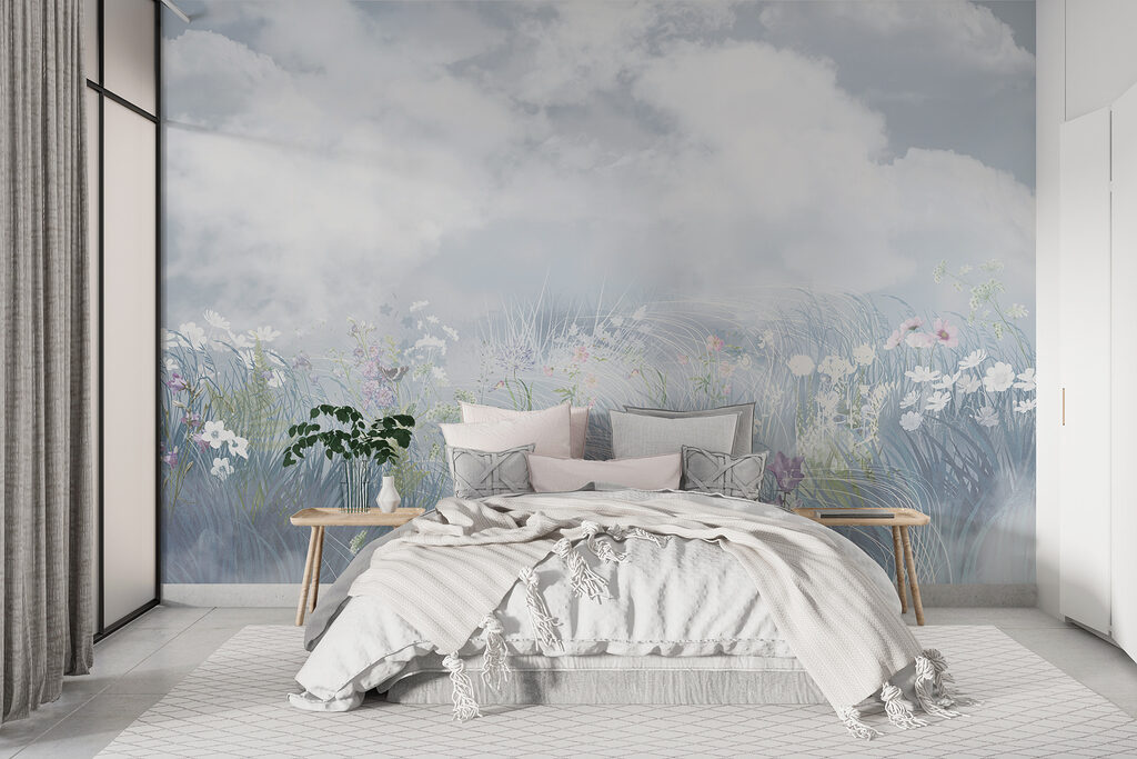 Bloemenweide onder bleke wolken — interieur 3