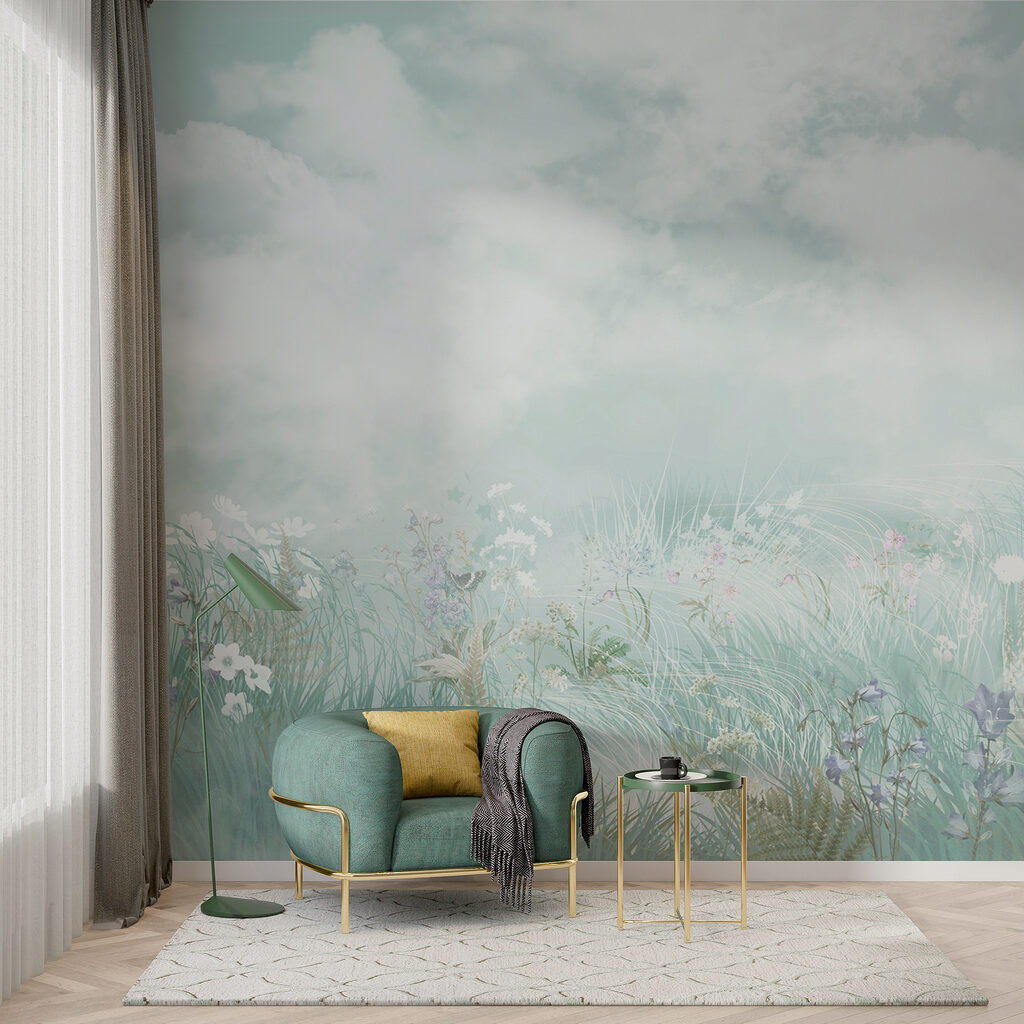 Bloemenweide onder zachte wolken — interieur 3