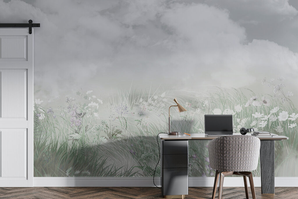 Bloemenweide onder zachte wolken — interieur 3