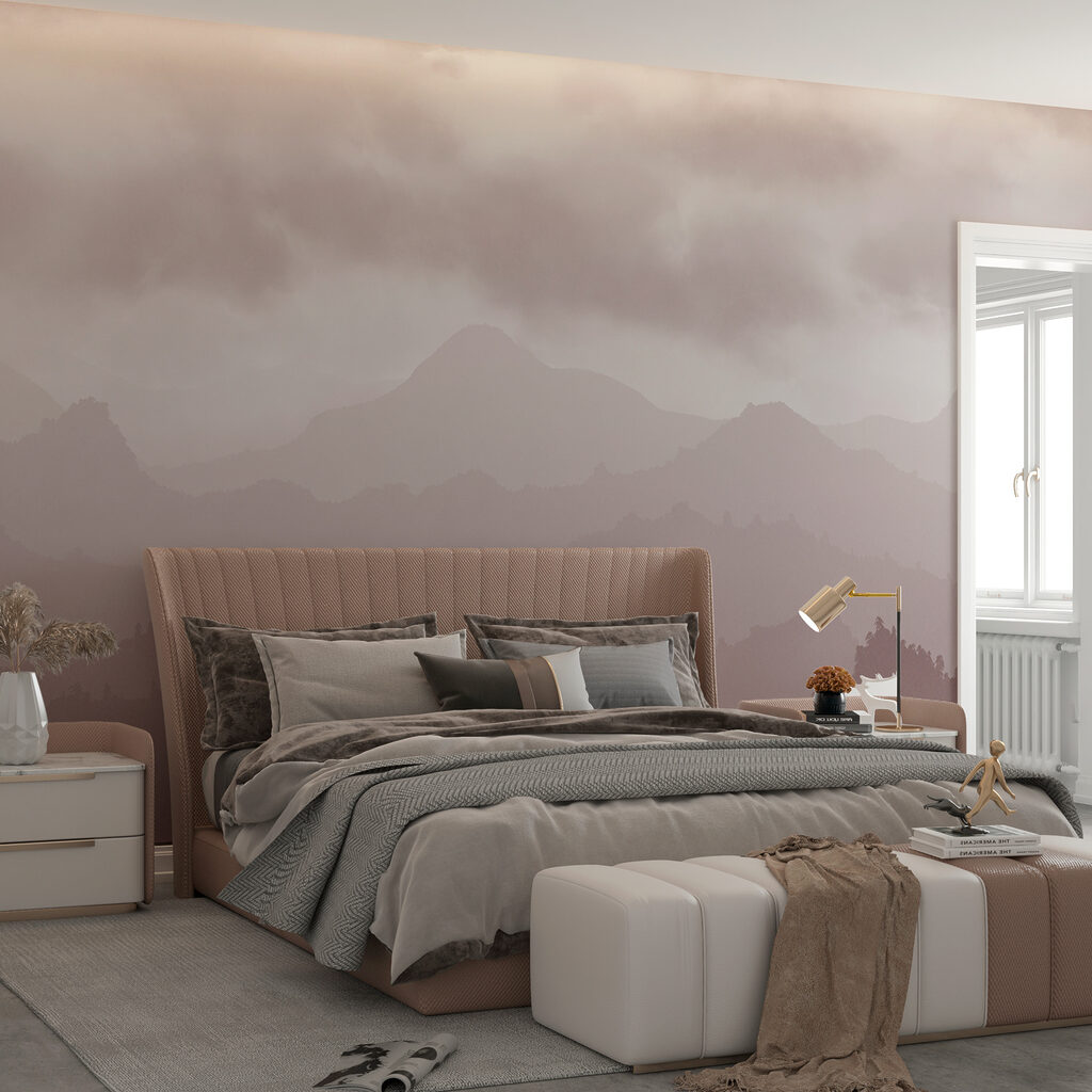 Roze berglagen onder wolken — interieur 2