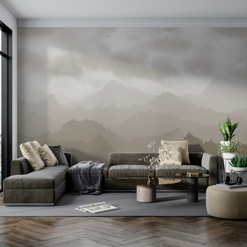 Bergbos onder lage wolken — interieur 3