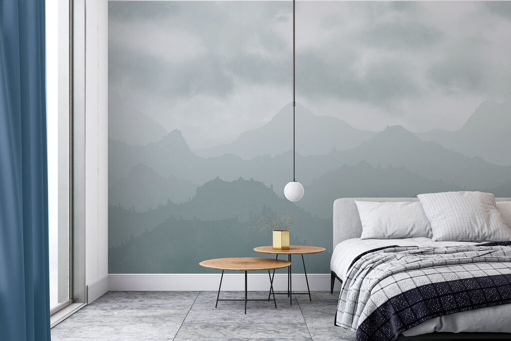 Bergbos onder lage wolken — interieur 1