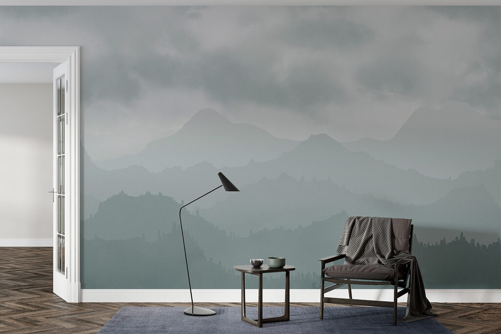 Bergbos onder lage wolken — interieur 4