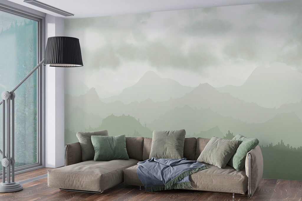 Bergbos onder lage wolken — interieur 2