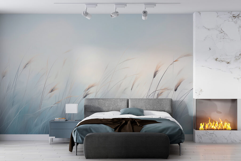 Grasveld met een mistige lucht — interieur 1