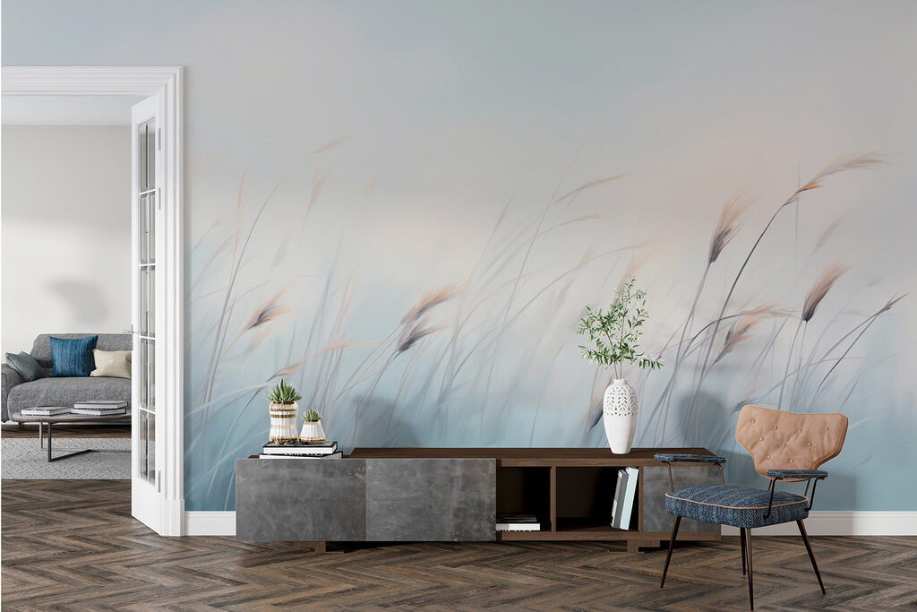 Grasveld met een mistige lucht — interieur 4