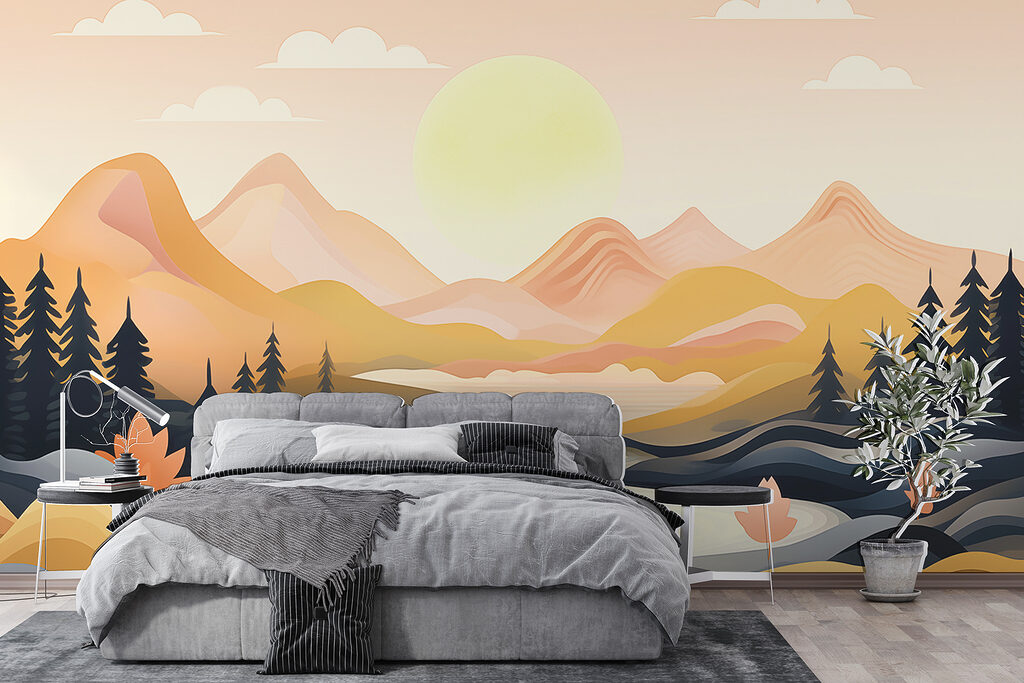 Zon boven vlakke bergoevers — interieur 2
