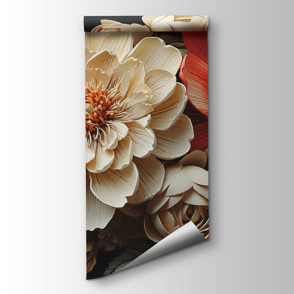 Warme bloemen op zwart — productweergave