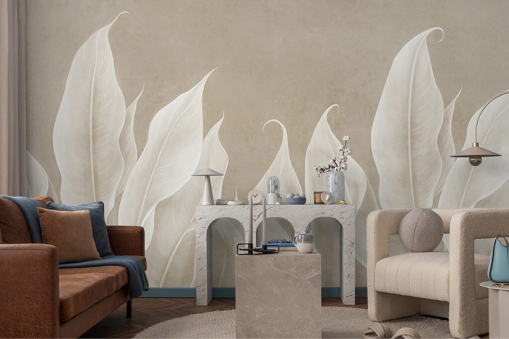 Witte bladen rijzen op — interieur 3
