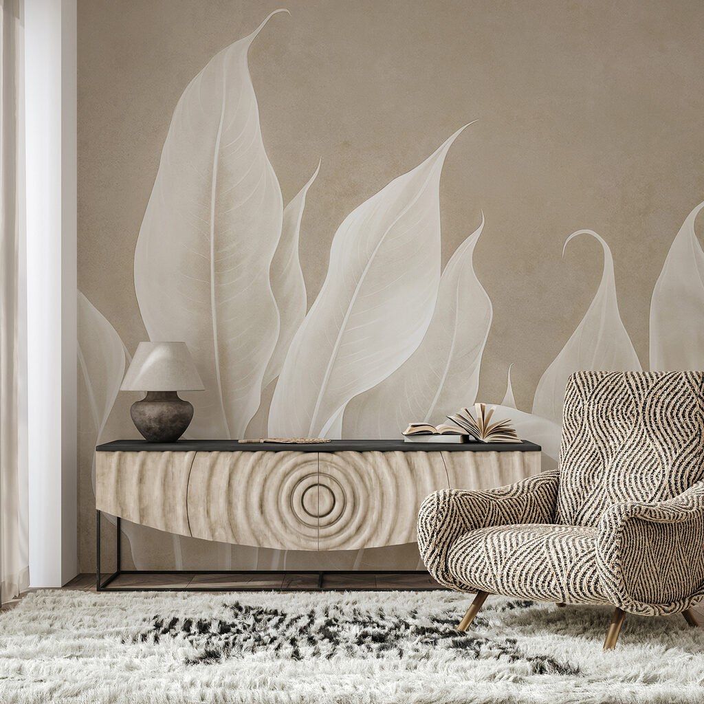 Witte bladen rijzen op — interieur 4