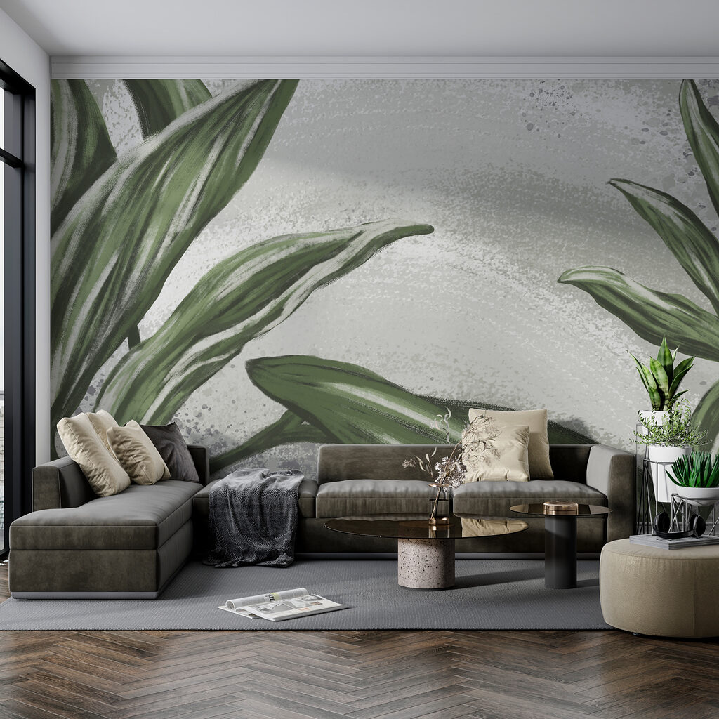 Groene bladstreken, witte vlekken — interieur 1