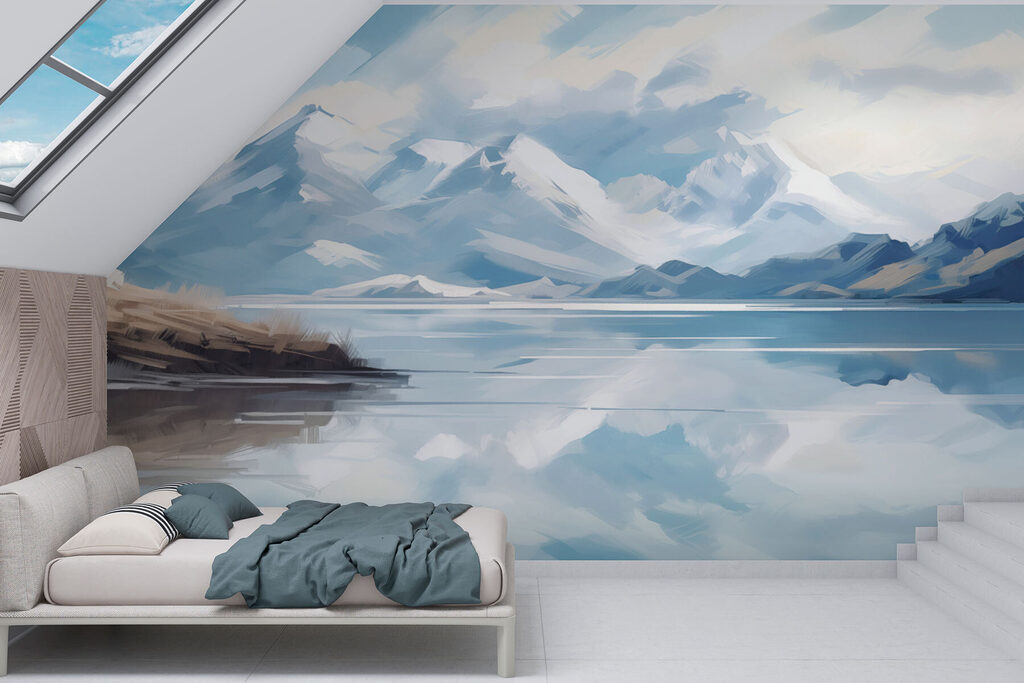Meer met bergen op de achtergrond — interieur 1