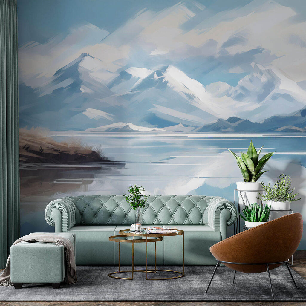 Meer met bergen op de achtergrond — interieur 2
