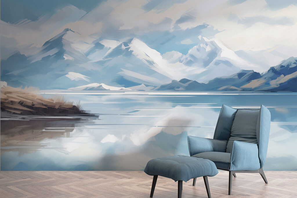 Meer met bergen op de achtergrond — interieur 3
