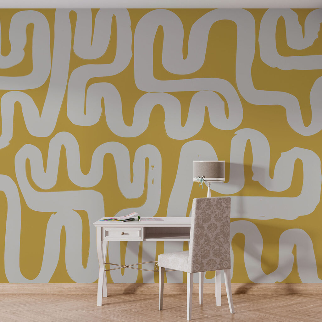 Witte kronkels in banen — interieur 2