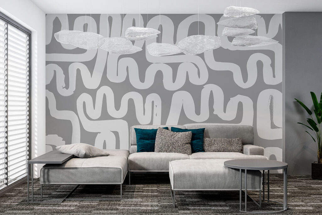Witte kronkels in banen — interieur 1