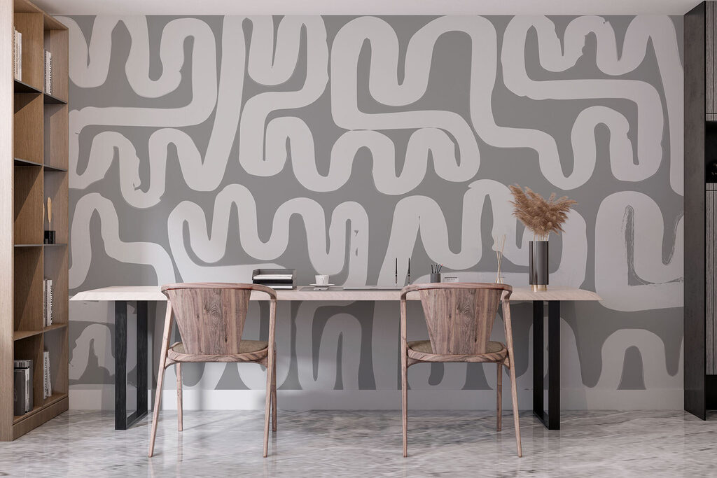 Witte kronkels in banen — interieur 2