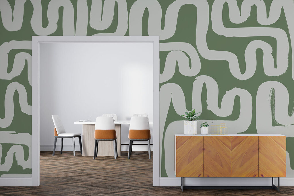 Witte kronkels in banen — interieur 1