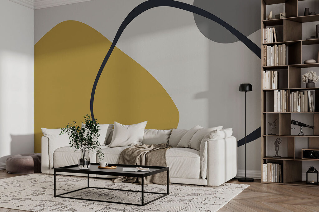 Okerkleurige vorm, zwarte lus — interieur 2