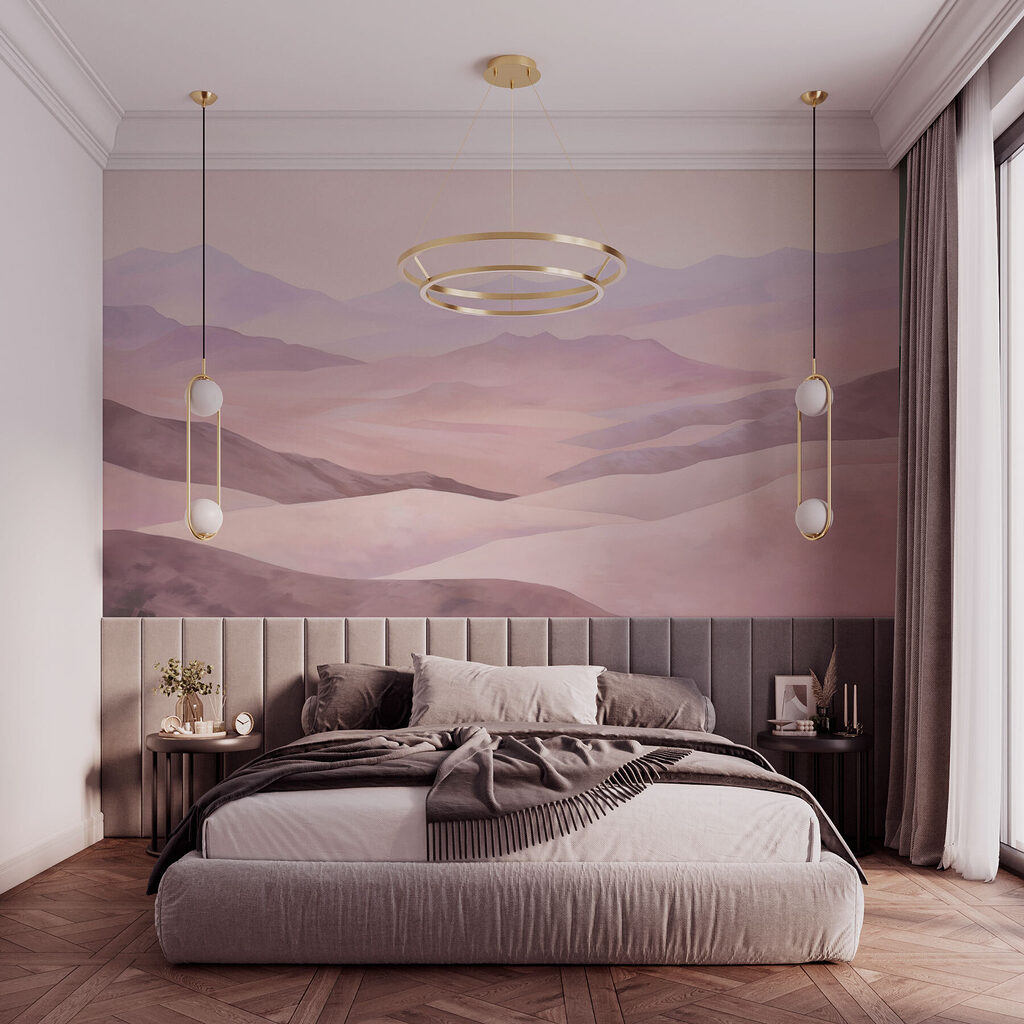 Zandduinen in roze aquarel — interieur 1