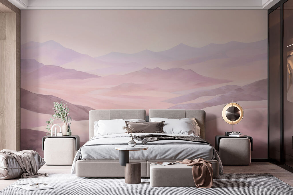 Zandduinen in roze aquarel — interieur 2