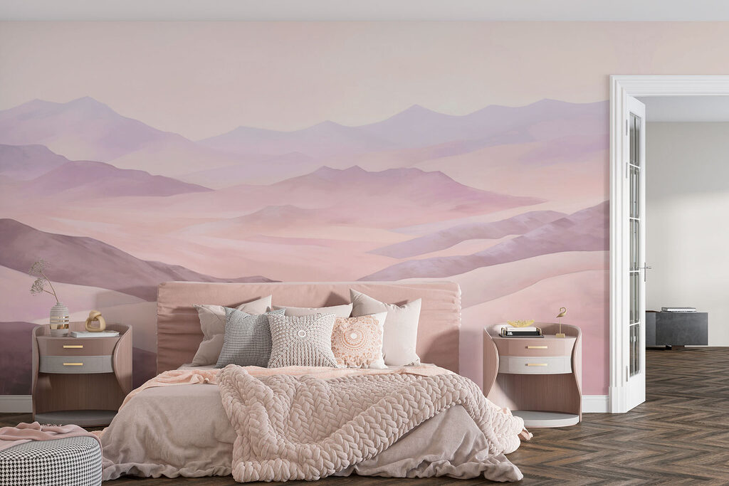 Zandduinen in roze aquarel — interieur 3