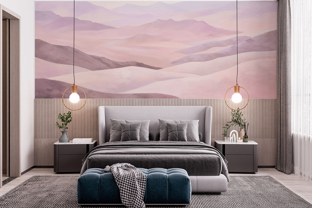 Zandduinen in roze aquarel — interieur 4