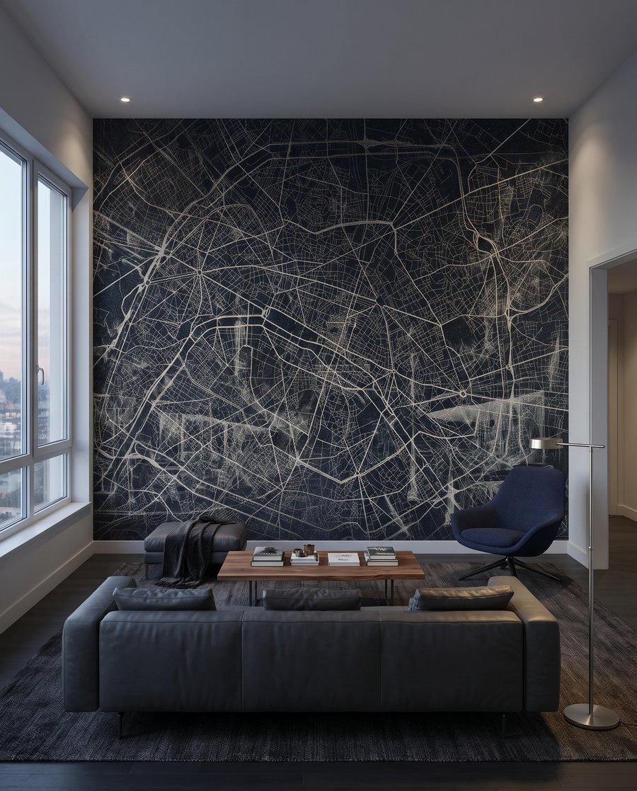 Straten in fijn netwerk in een interieur