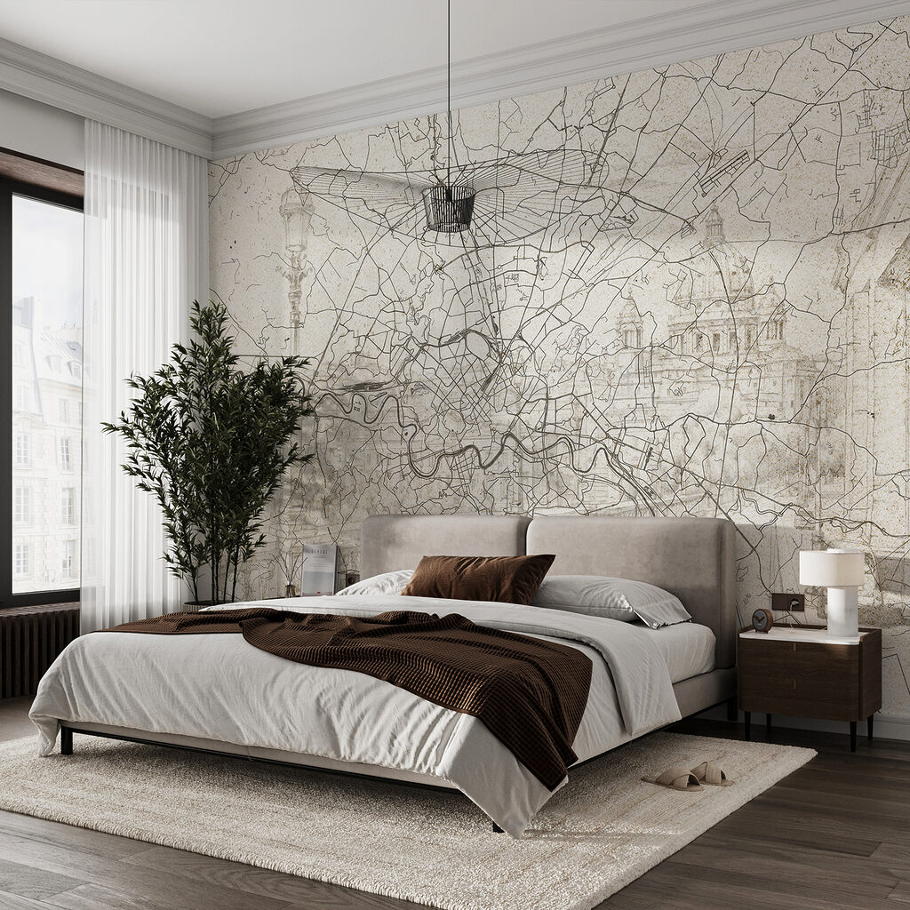 Oude stadskaart met rivier — interieur 2