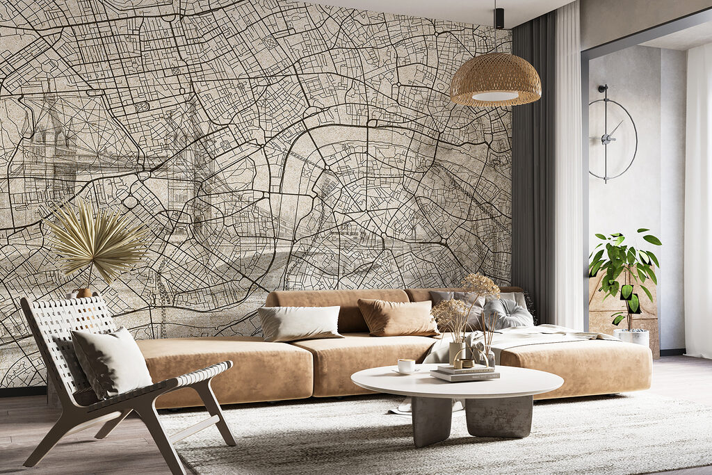 Straten in fijne kaartlijnen — interieur 3