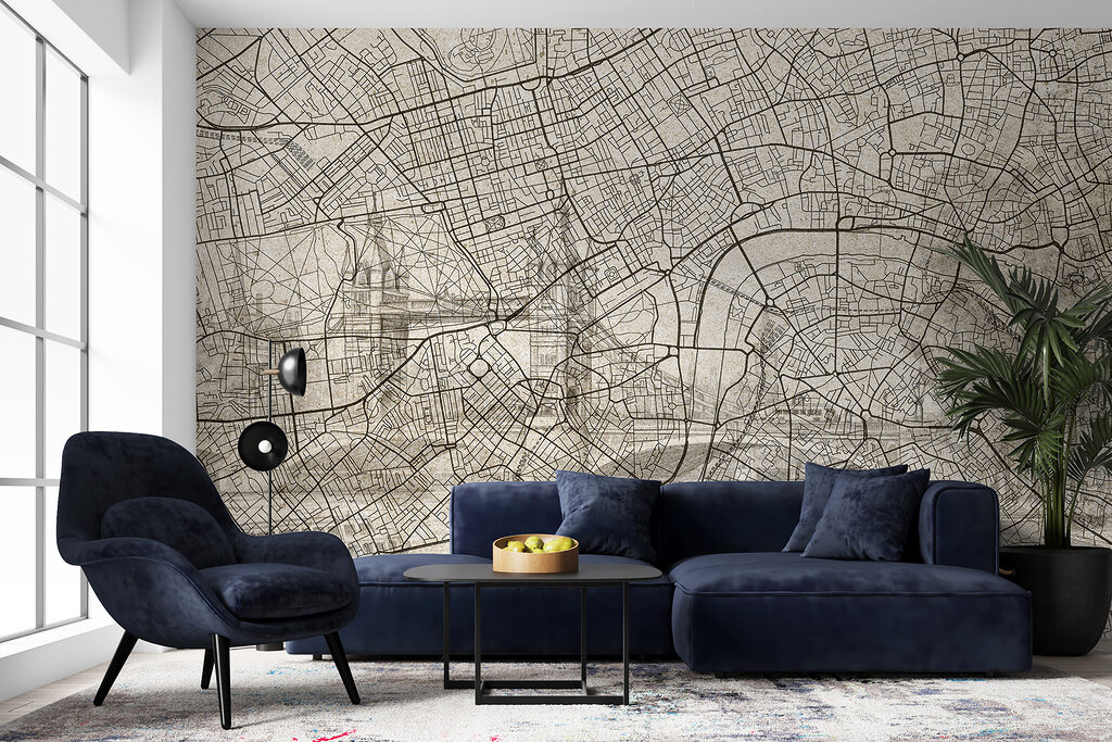 Straten in fijne kaartlijnen — interieur 4