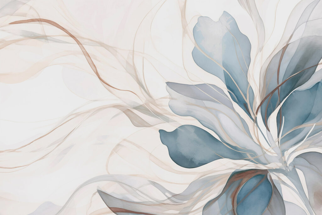 Blauwe bladeren met aders — volledig ontwerp