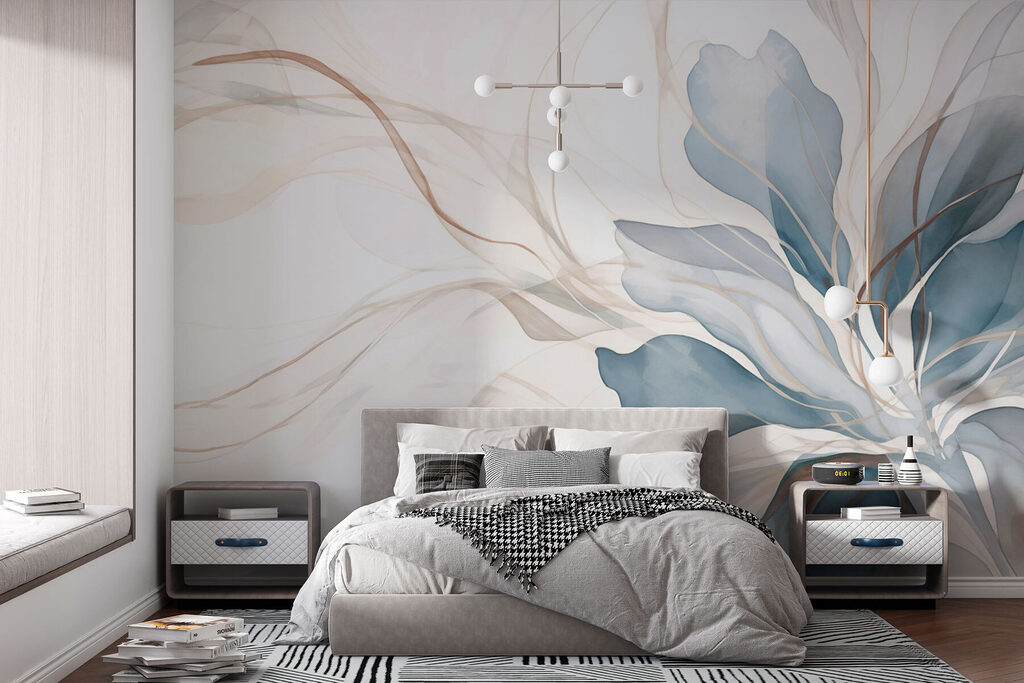 Blauwe bladeren met aders — interieur 2