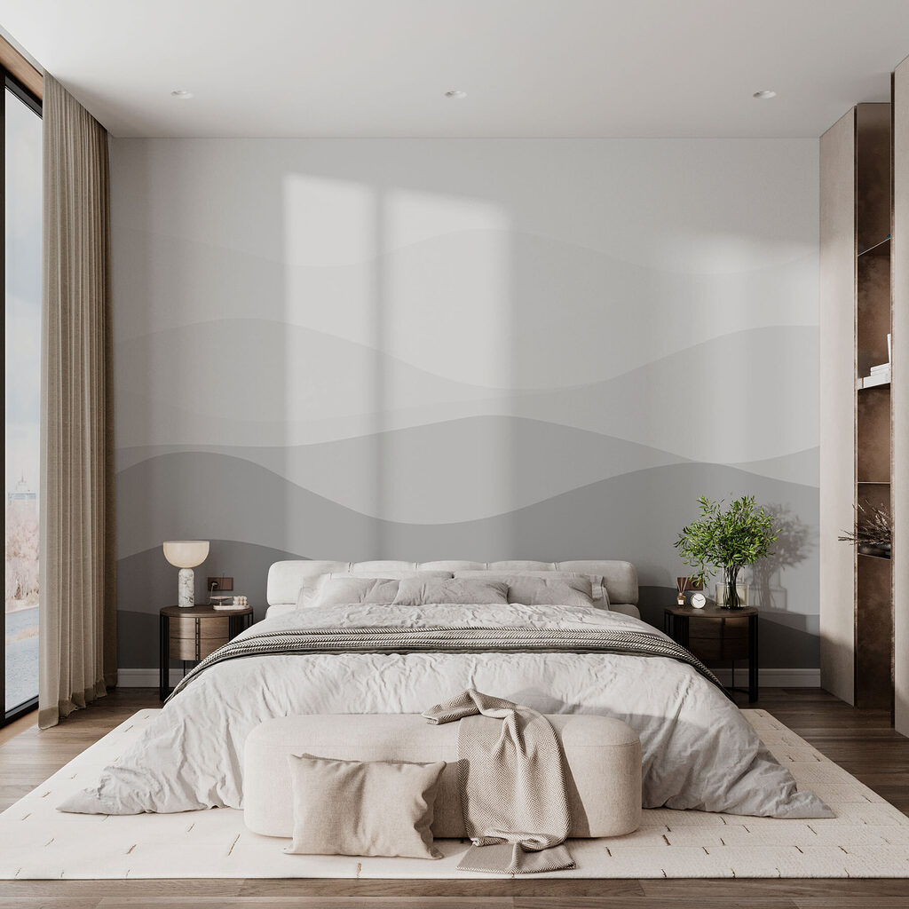 Grijze heuvelbanen in lagen — interieur 1