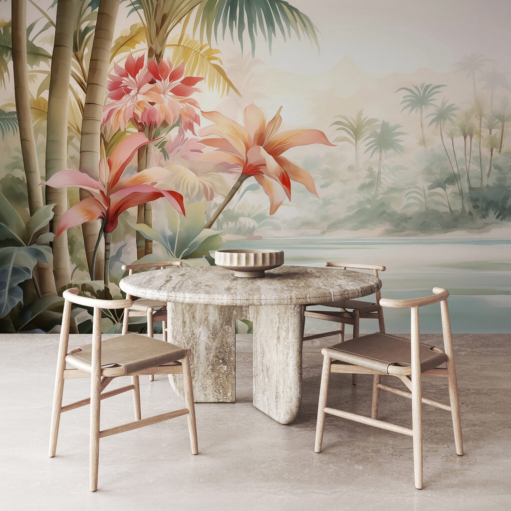 Schilderij van bloemen en palmbomen — interieur 2