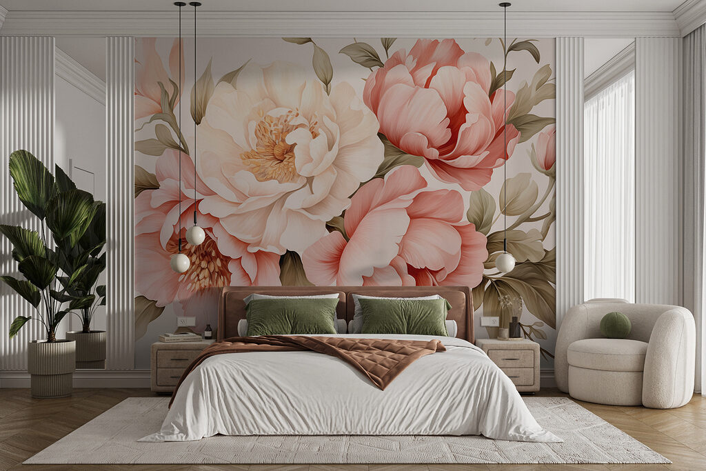 Verfijnde bloemen in zachte pasteltinten in een interieur