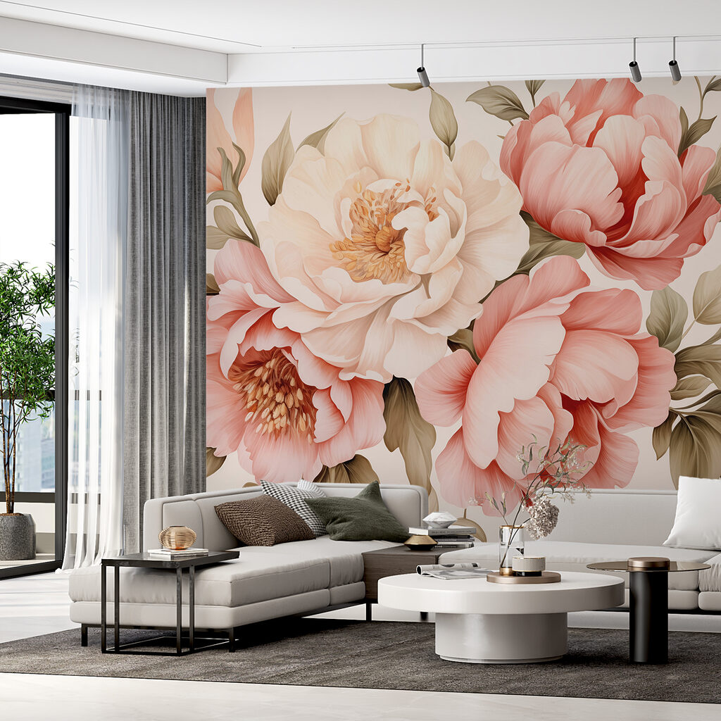 Rozen in zalmroze lagen — interieur 2
