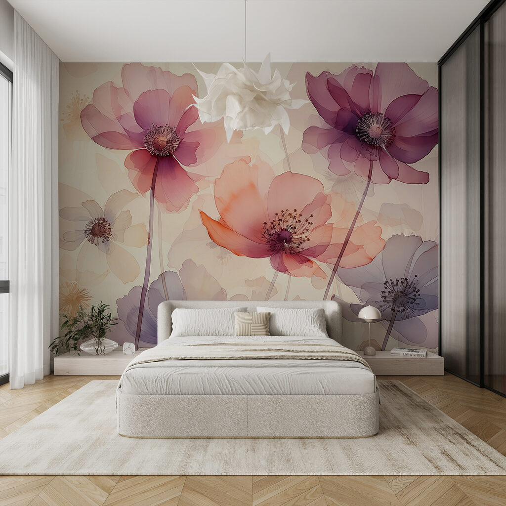 Groep bloemen op witte achtergrond — interieur 1