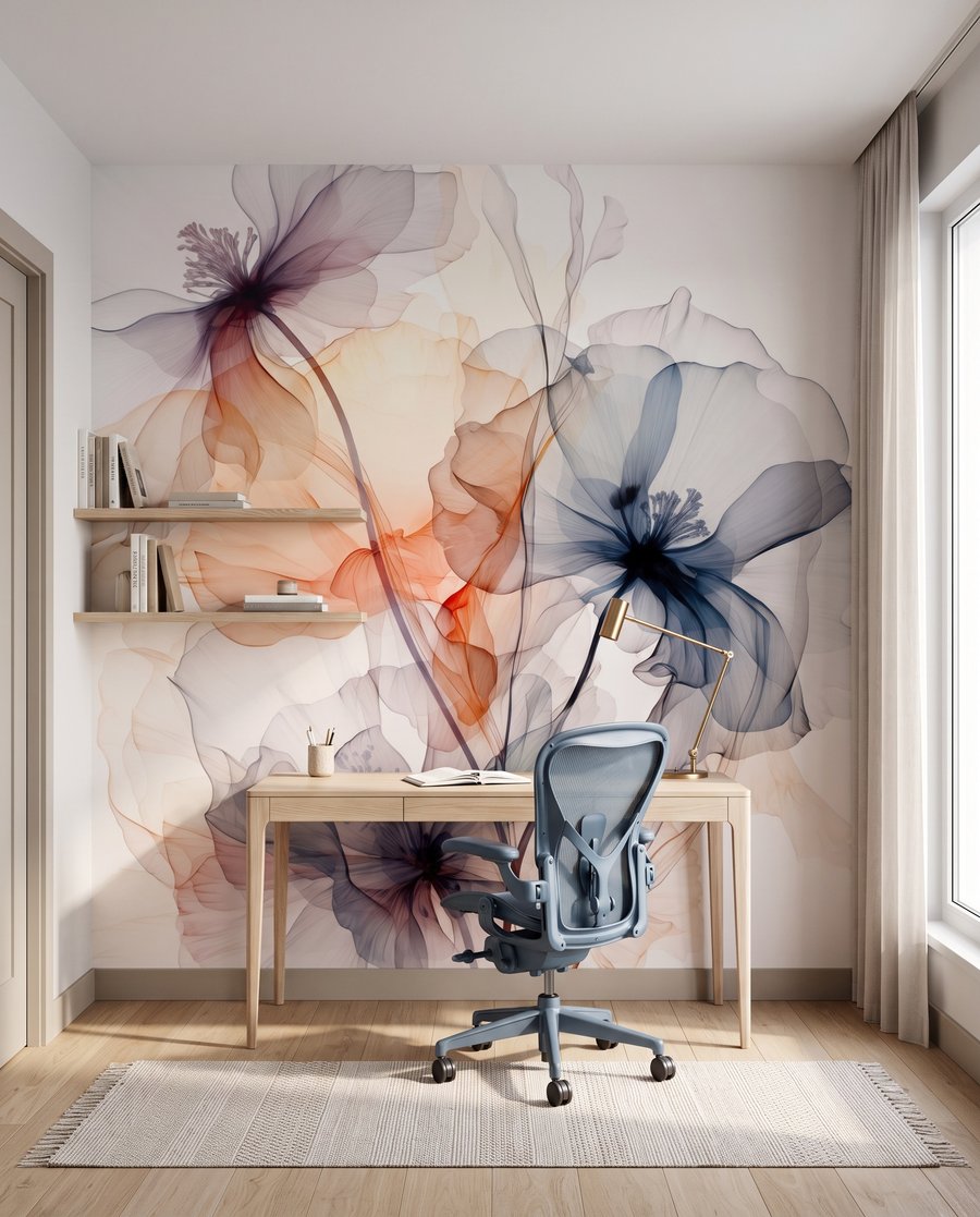 Groep bloemen met verschillende kleuren in een interieur